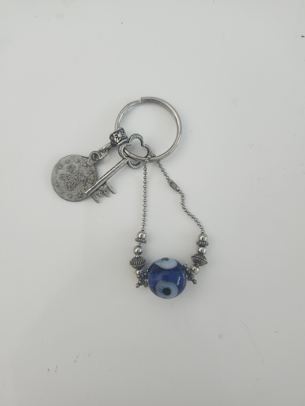 Handmade Vintage Glass Evil Eye Keychain